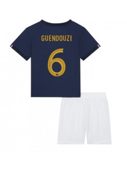 Frankrike Matteo Guendouzi #6 Replika Hemmakläder Barn VM 2022 Kortärmad (+ byxor)
